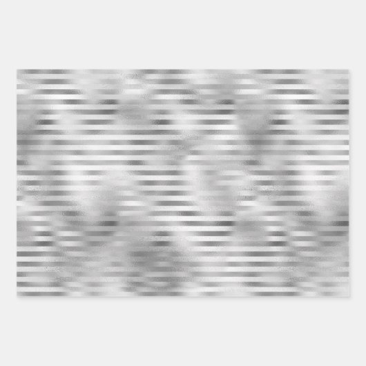 Silver Glam Sparkle Glitzer   Geschenkpapier Set (Vorderseite 2)