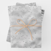 Silver Glam Sparkle Glitzer   Geschenkpapier Set (Beispiel)