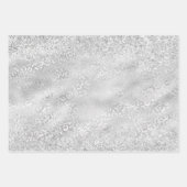 Silver Glam Sparkle Glitzer Geschenkpapier Set (Vorderseite 3)