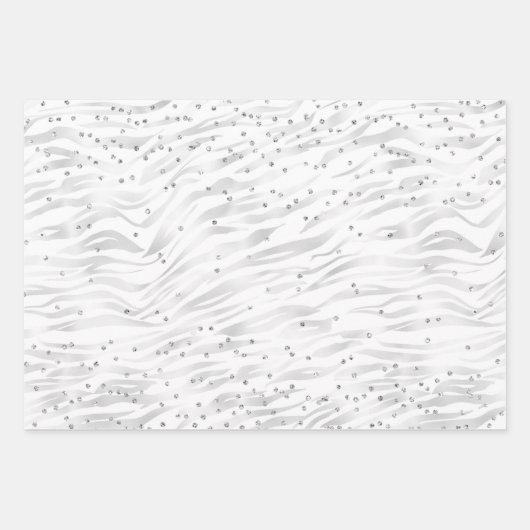 Silver Glam Sparkle Glitzer Geschenkpapier Set (Vorderseite 2)
