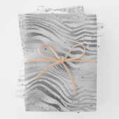 Silver Glam Sparkle Glitzer Geschenkpapier Set (Beispiel)