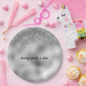 Silver Glam Sparkle Pappteller (Party)
