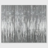 Silver Glam Tinsel Stripes Geschenkpapier (Flach)