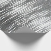 Silver Glam Tinsel Stripes Geschenkpapier (Ecke)