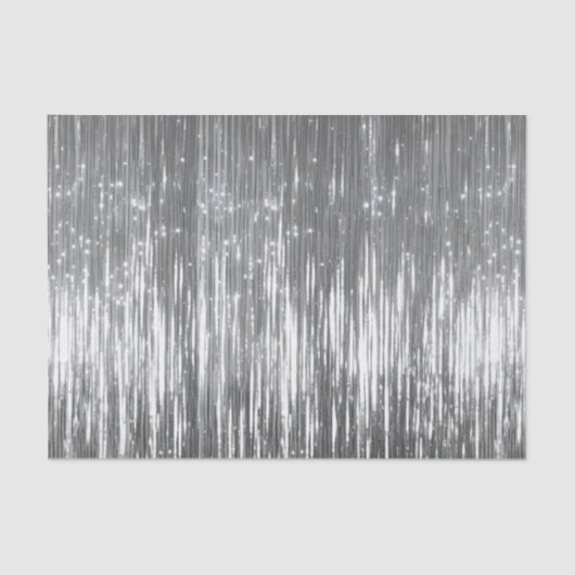 Silver Glam Tinsel Stripes Seidenpapier (Vorderseite)