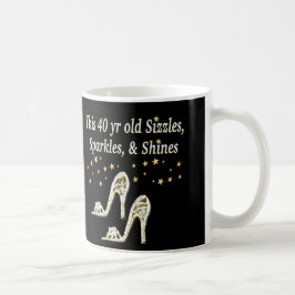 SILVER GLAMOROUS 40. GEBURTSTAG-DESIGN KAFFEETASSE