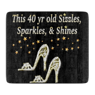 SILVER GLAMOROUS 40. GEBURTSTAG-DESIGN SCHNEIDEBRETT