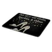 SILVER GLAMOROUS 40. GEBURTSTAG-DESIGN SCHNEIDEBRETT (Ecke)
