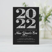 Silver Glamour Silvester Party Einladungen (Stehend Vorderseite)