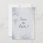 Silver Glimmer Floral Save the Date (Vorderseite)