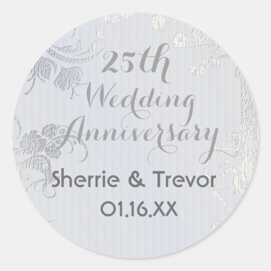 Silver Glimmer Save the Date Runder Aufkleber (Vorderseite)