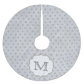 Silver Glitte Punkt Monogram, Initial Tree Skirt Polyester Weihnachtsbaumdecke (Vorderseite)