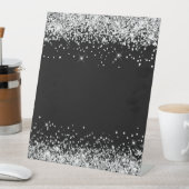 Silver Glitter Black Blank Sockelschild (In Situ)