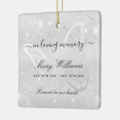 Silver glitter butterfly memorial keramikornament (Links)