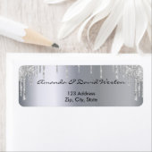 Silver glitter drips return address (Insitu)