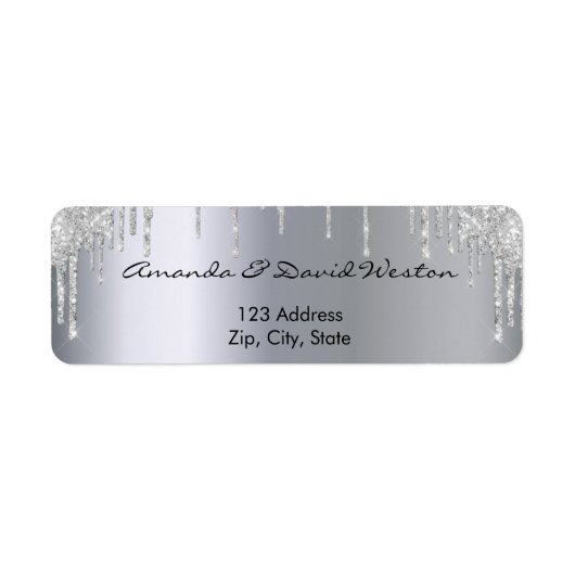 Silver glitter drips return address (Vorne)