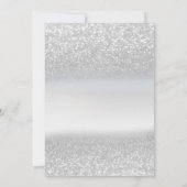 Silver Glitter Eiffel Tower,Glass,Heels 50th Einladung (Rückseite)