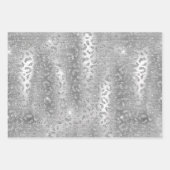 Silver Glitter Giraffe & Leopard Spots Patterns Geschenkpapier Set (Vorderseite)