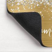 Silver Glitter Gold Glam Name Mousepad (Ecke)