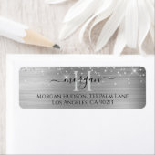 Silver Glitter & Large Monogram, Black Script Name (Insitu)