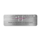 Silver Glitter & Large Monogram, Maroon Name (Vorne)