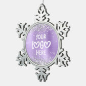 Silver Glitter Lavender Faux Foil Business Logo Schneeflocken Zinn-Ornament (Rechts)