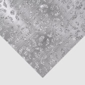 Silver Glitter Leopard Spots Metallic Animal Seidenpapier (Detail)