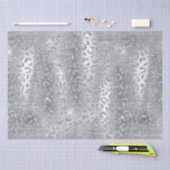 Silver Glitter Leopard Spots Metallic Animal Seidenpapier (Handwerk)