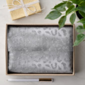 Silver Glitter Leopard Spots Metallic Animal Seidenpapier (Geschenk)