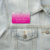 Silver Glitter Light and Hot Pink Ombre Namensschild (Beispiel)