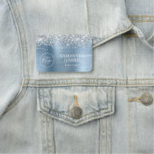 Silver Glitter Light Blue Foil Logo Title Namensschild (Beispiel)