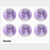 Silver Glitter Light Purple Foil Babydusche Runder Aufkleber (Blatt)