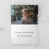 Silver Glitter Metallic Green Family Photo Karte (Innenseite)