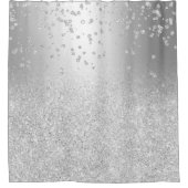 Silver Glitter Metallschatten Sparkles Confetti Duschvorhang (Vorderseite)
