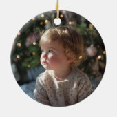 Silver Glitter Red Foil 1st Christmas Keramik Ornament (Hinten)