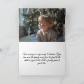 Silver Glitter Royal Blue Foil Family Photo Karte (Innenseite)