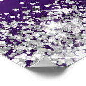 Silver Glitter Royal Purple Bridal Shower Welcome Poster (Ecke)
