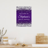 Silver Glitter Royal Purple Bridal Shower Welcome Poster (Küche)