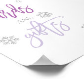 Silver Glitter Snowflakes | Cards and Gifts Sign Poster (Ecke)