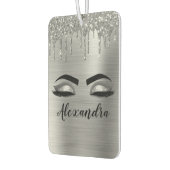 Silver Glitter Sparkle Eyelashes Monogram Autolufterfrischer (Links)