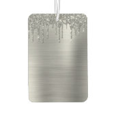 Silver Glitter Sparkle Eyelashes Monogram Autolufterfrischer (Rückseite)