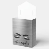 Silver Glitter Sparkle Eyelashes Monogram Geschenkschachtel (Geöffnet)