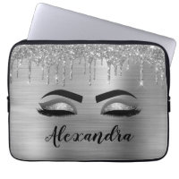 Silver Glitter Sparkle Eyelashes Monogram