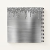 Silver Glitter Sparkle Eyelashes Monogram Notizblock (Rückseite)