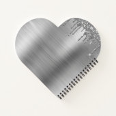 Silver Glitter Sparkle Eyelashes Monogram Notizblock (Rückseite)