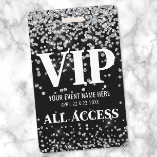 Silver Glitter VIP-Event Ausweis
