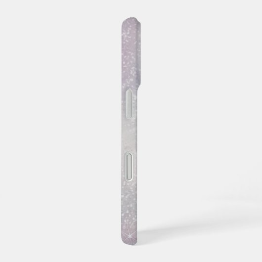 Silver Glitter with Stars iPhone 16 Hülle (Rechte Seite)