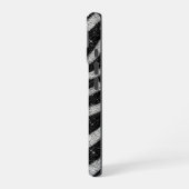 Silver Glitter Zebra Print Glam Personalized Name iPhone 16 Hülle (Linke Seite)