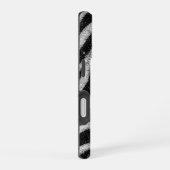 Silver Glitter Zebra Print Glam Personalized Name iPhone 16 Hülle (Rechte Seite)