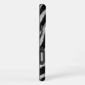 Silver Glitter Zebra Print Glam Personalized Name iPhone Hülle (Rechte Seite)
